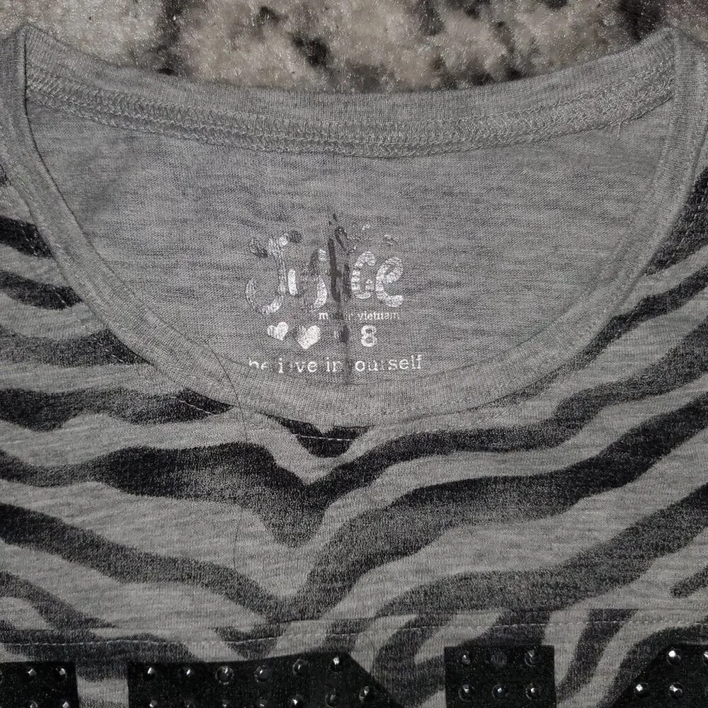 Justice Girls Size 8 Zebra Print